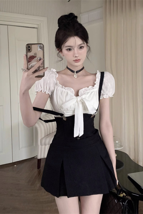 量産型/参戦服/推し活 サスペンダー付きミニスカートがかわいい♡セットアップ
