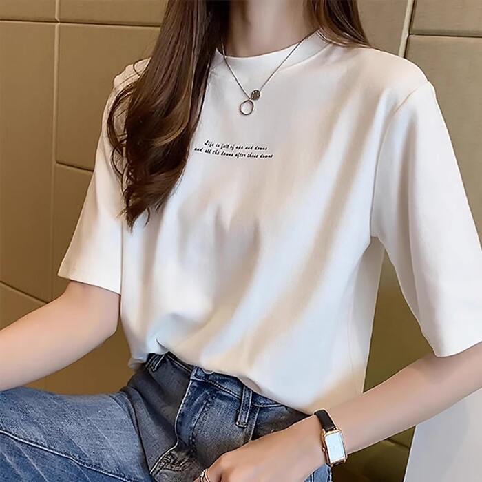 量産型/参戦服/推し活 大人っぽシンプルロゴTシャツ