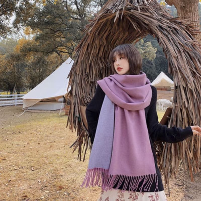 量産型/参戦服/推し活 リバーシブルで使える！大判サイズのマフラー