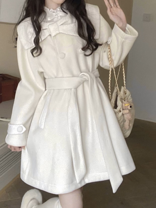 量産型/参戦服/推し活 ミドル丈ウールコート