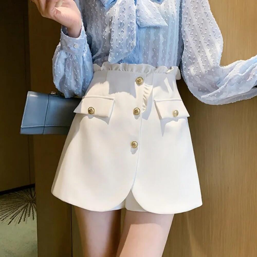 量産型/参戦服/推し活 ウエストフリル　Aラインショートパンツ