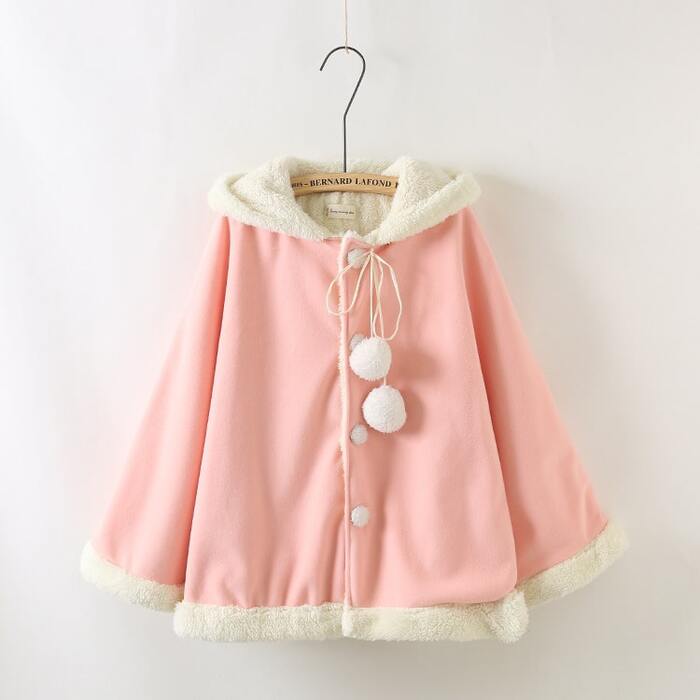 量産型/参戦服/推し活 ラビットファーポンチョコート