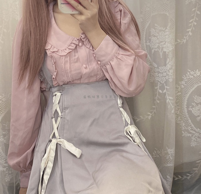 量産型/参戦服/推し活 フリルレースブラウス