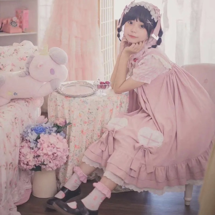 量産型/参戦服/推し活 ロングサスペンダースカート ロリータファッション