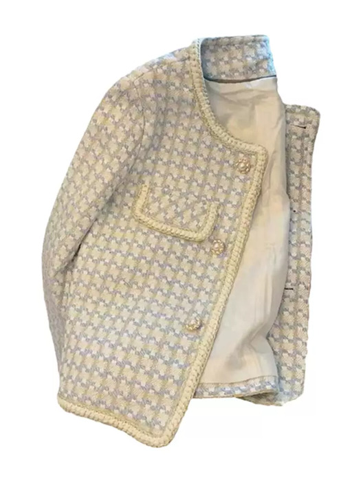 量産型/参戦服/推し活 千鳥格子を着こなす！淡い色味のアウター