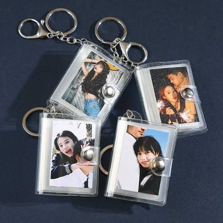 推し活グッズ 推し写真が入れ替えられる透明フォトフレームキーホルダー