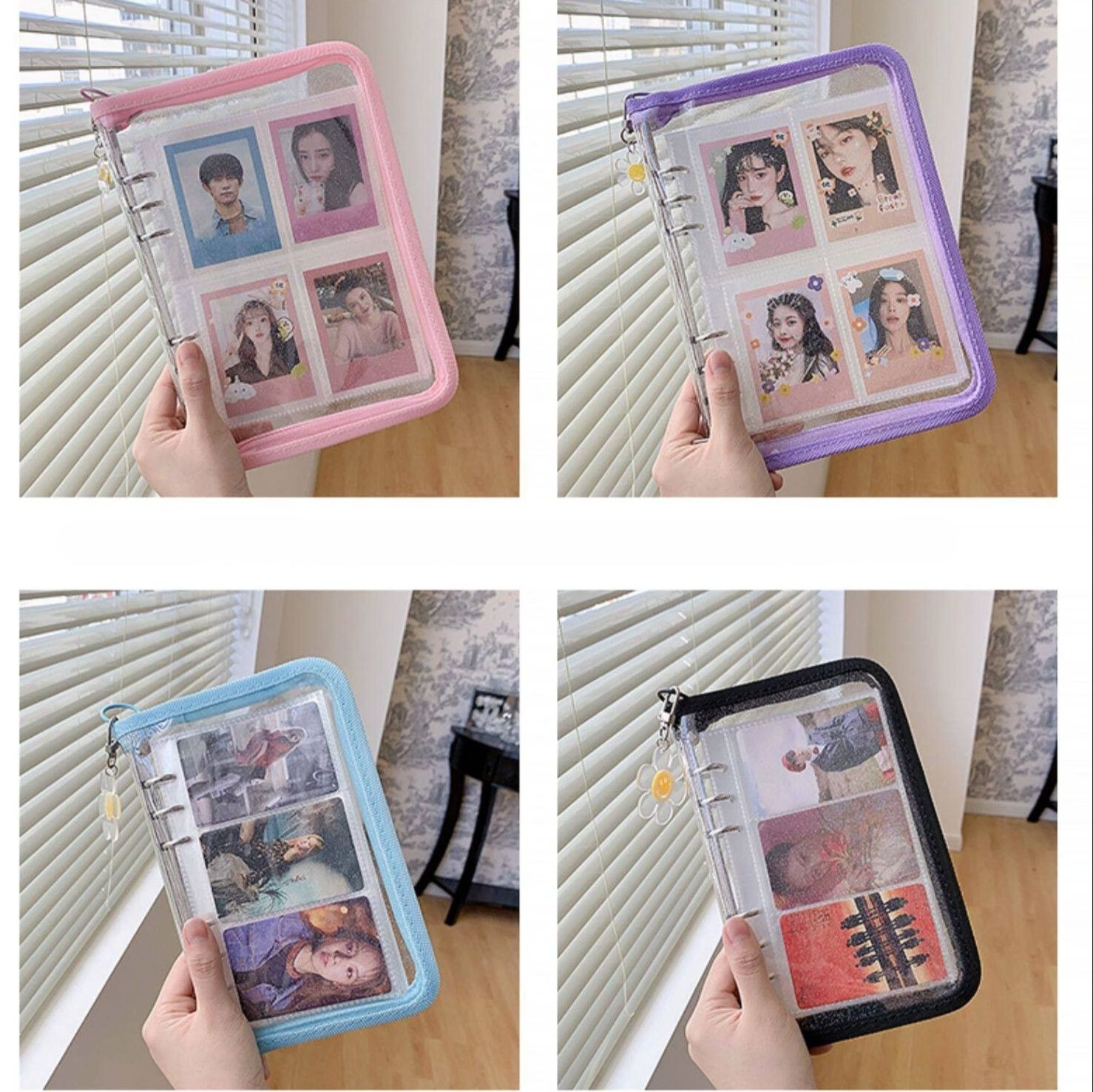 推し活グッズ 透明窓付きリング式写真収納ケース