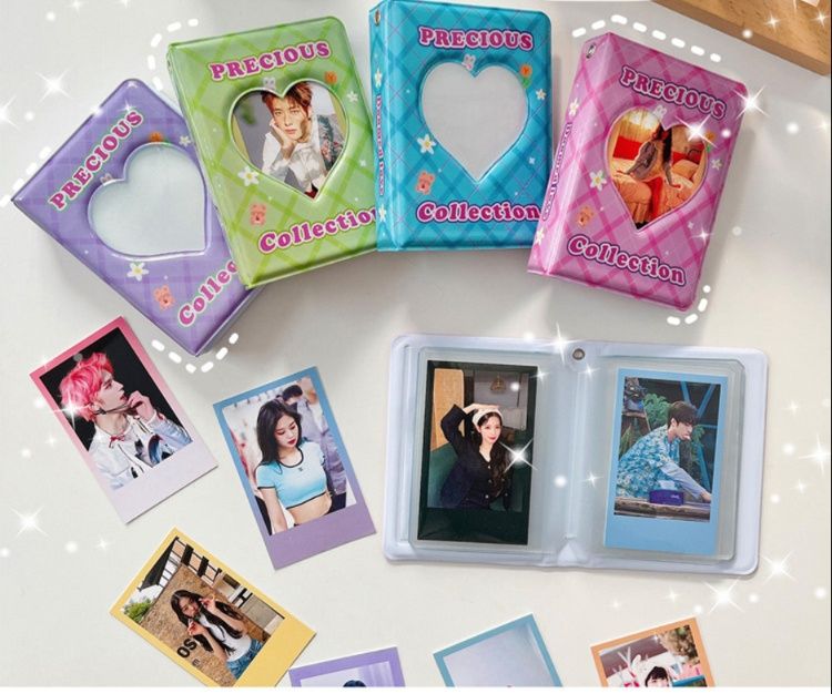推し活グッズ 可愛いハート窓付き推し写真収納ミニアルバム