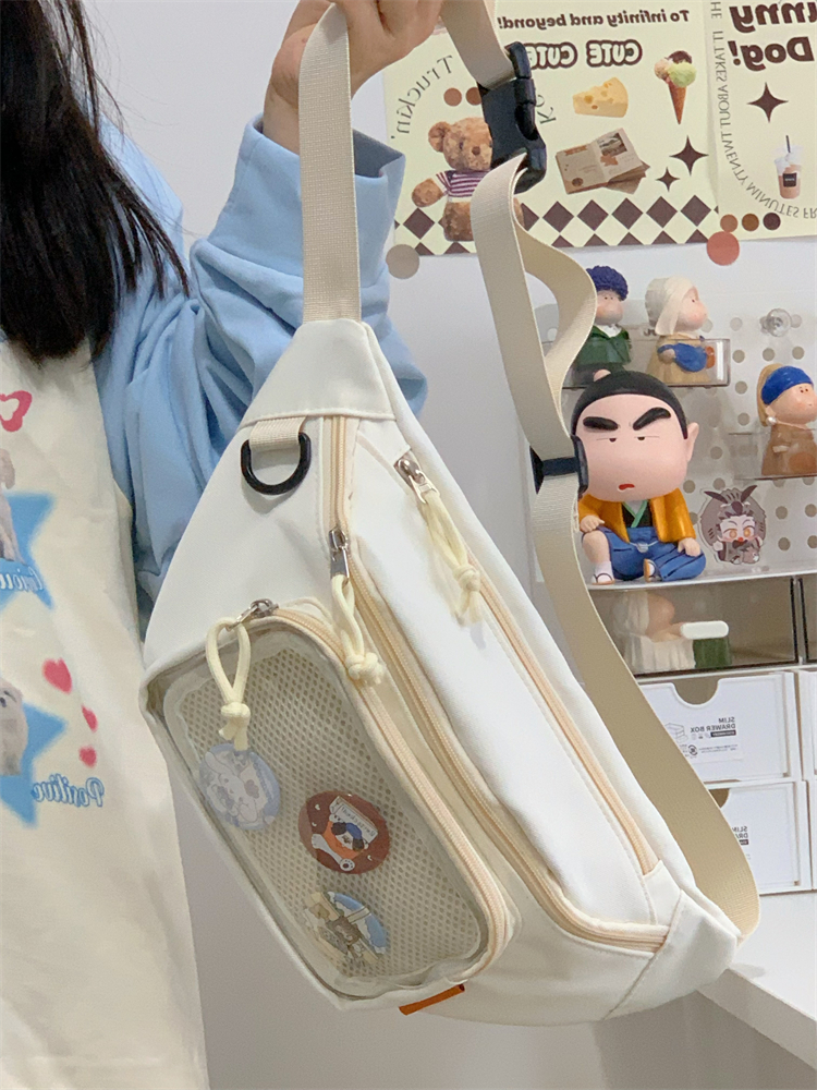推し活グッズ ぬいぐるみチャーム付きメッシュポケットバッグ