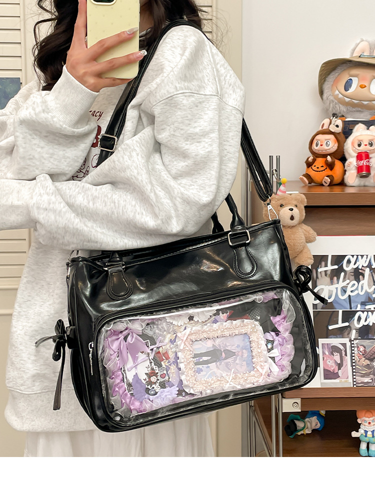 推し活グッズ 透明ポケット付き推し活フレンドバッグ