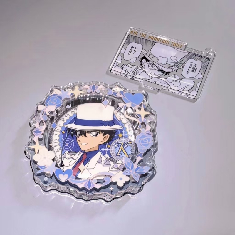 推し活グッズ 花飾り風アニメキャラ透明トレカケース