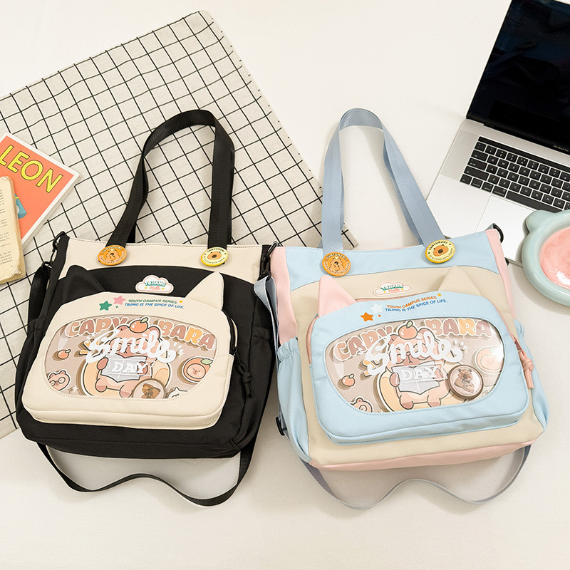 推し活グッズ くまモチーフ 透明ポケット付きトート