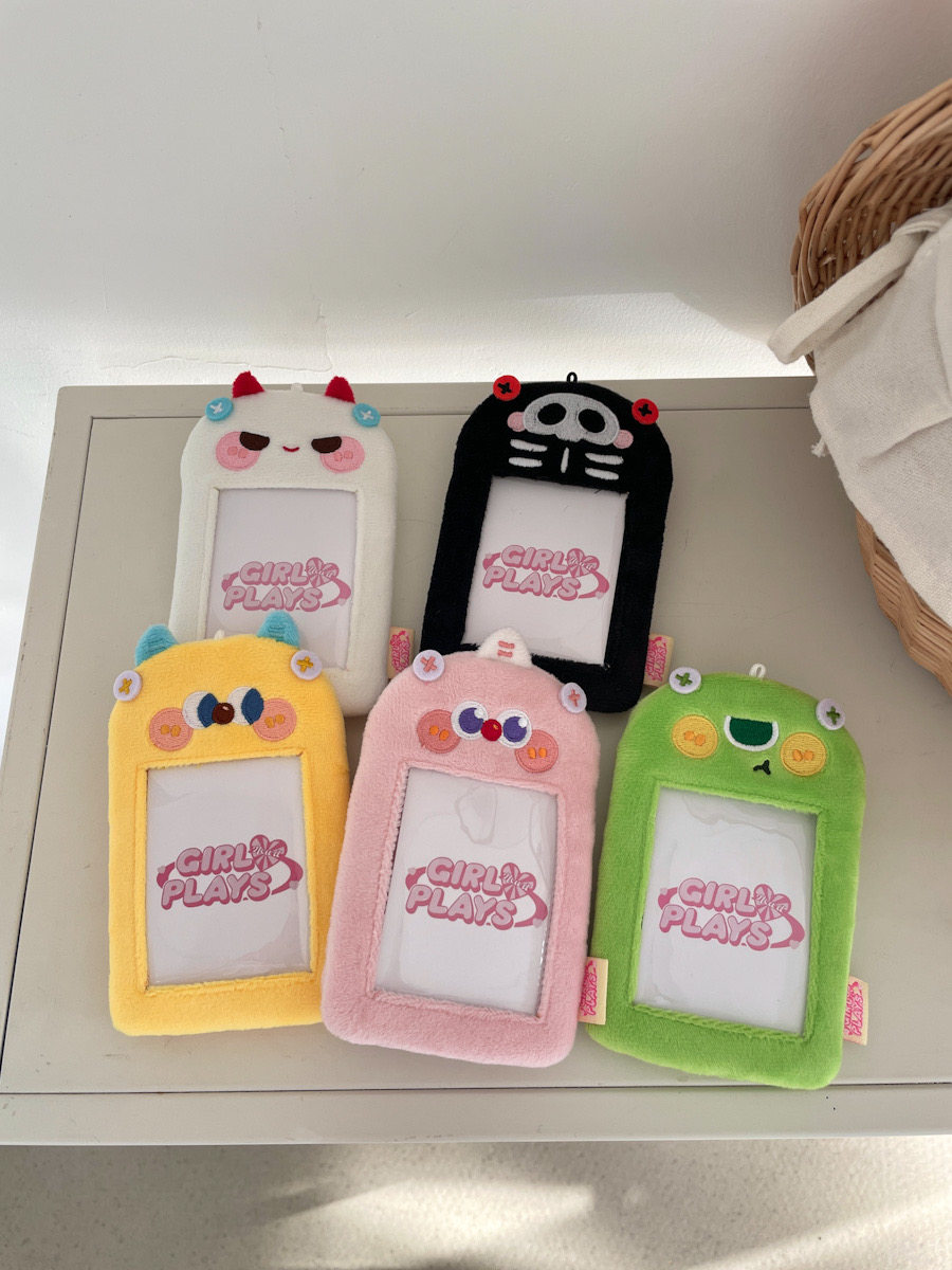 推し活グッズ 可愛い動物柄もこもこプロマイドケース