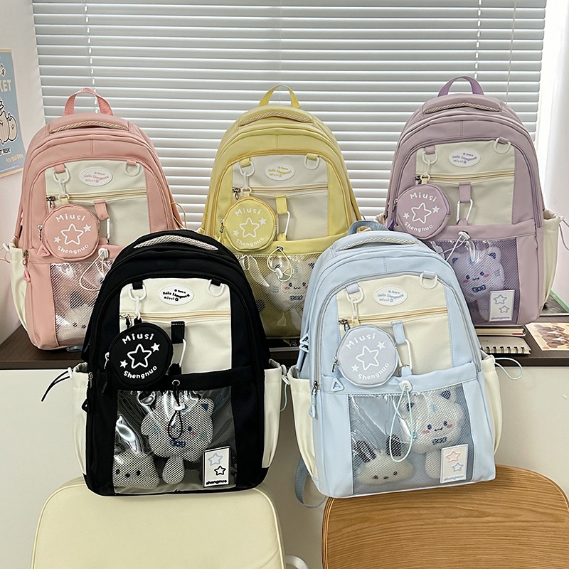 推し活グッズ 星型チャーム付き メッシュポケット推し活リュック