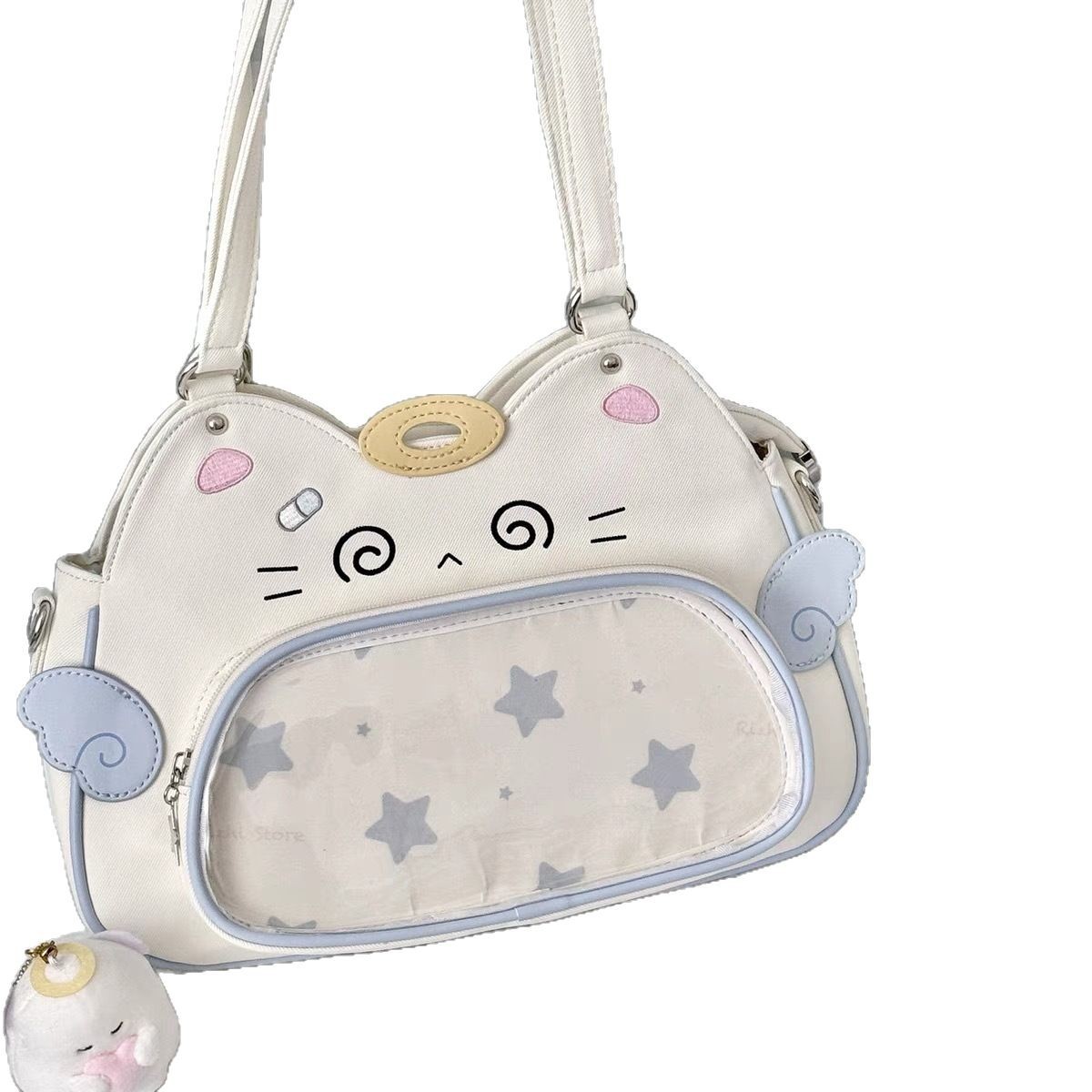 推し活グッズ 星空ネコちゃん透明窓トートバッグ