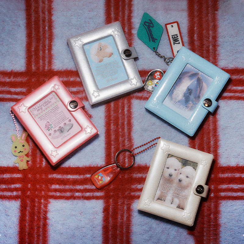 推し活グッズ 星飾り付き手帳型プロマイドケース