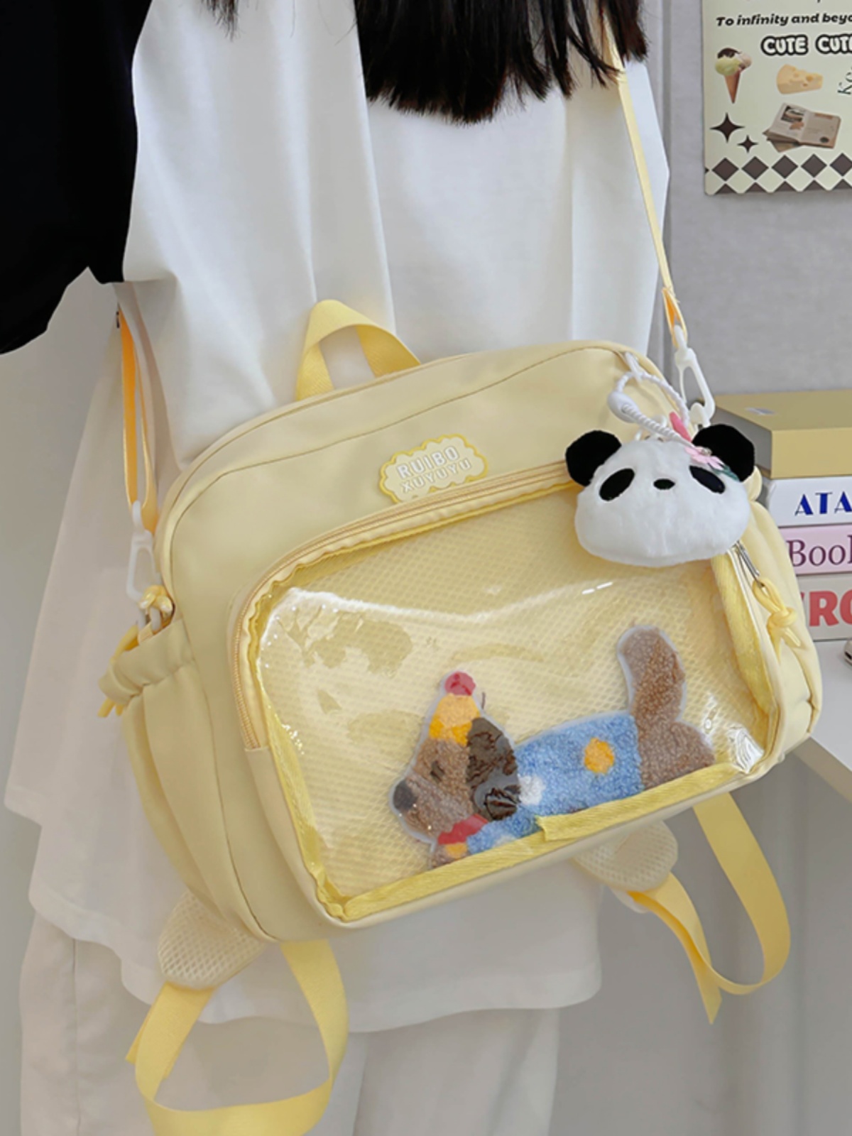 推し活グッズ おやすみわんちゃん透明ポケットバッグ