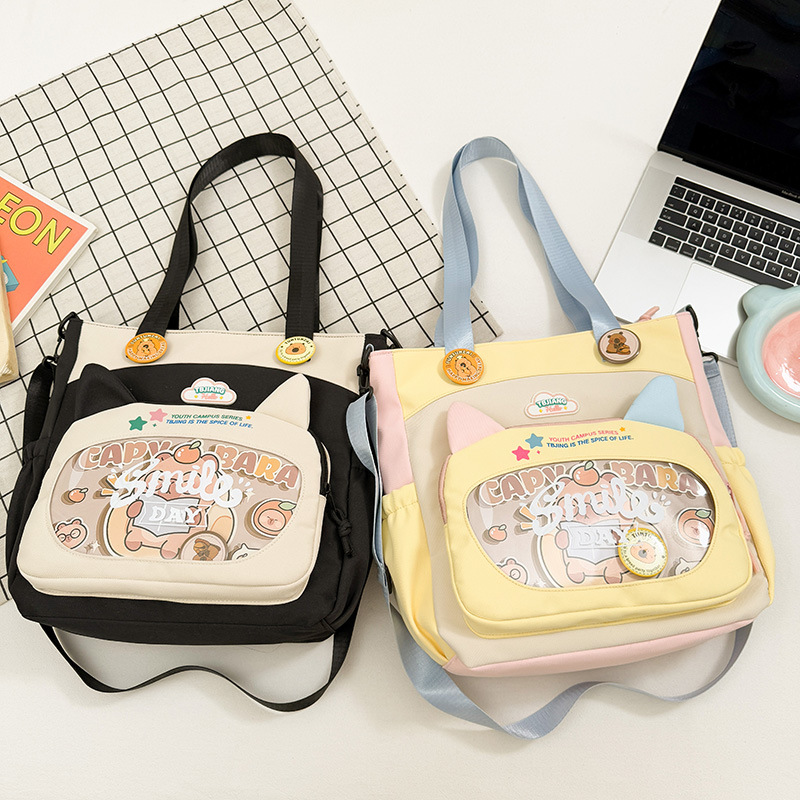 推し活グッズ くまモチーフ 透明ポケット付きトート