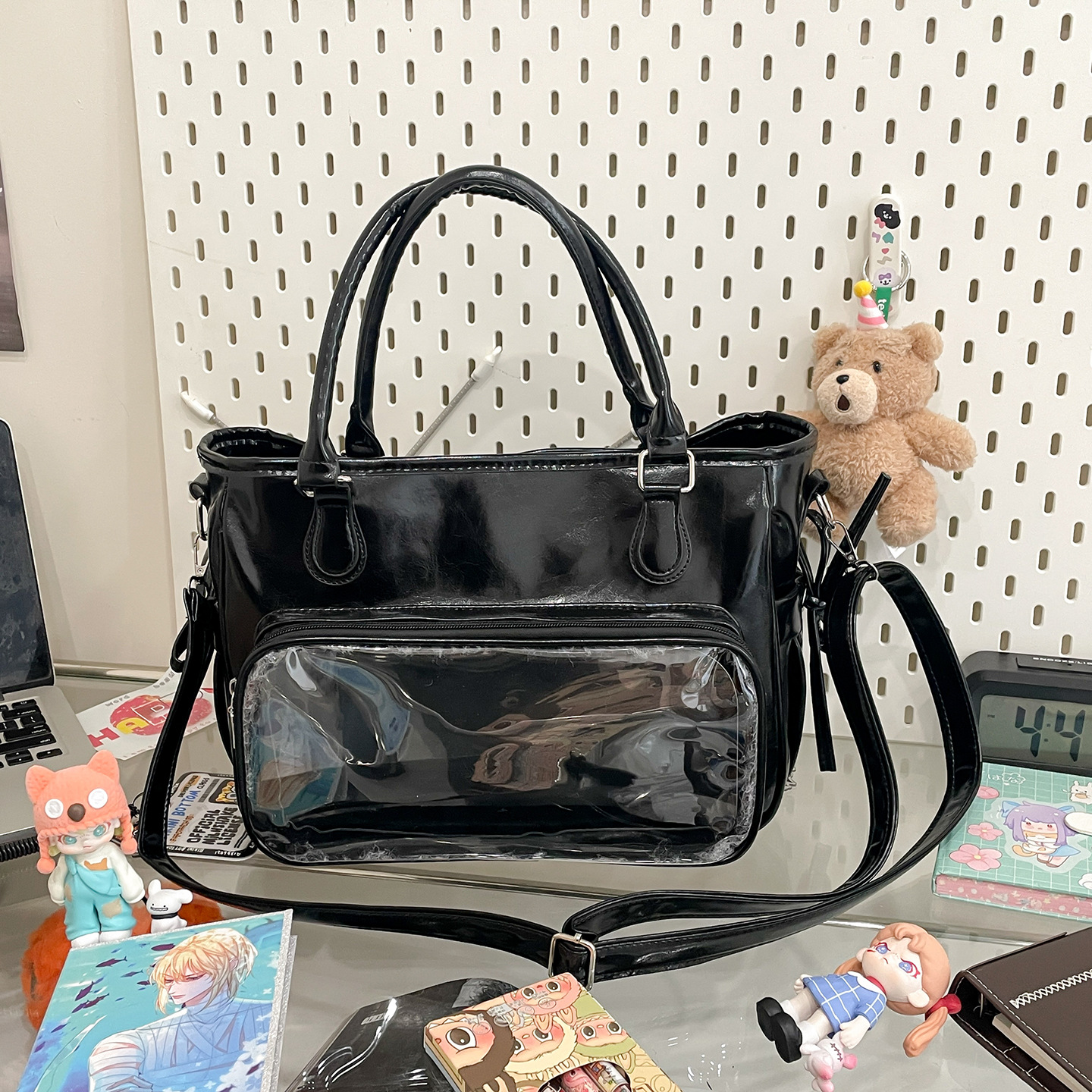 推し活グッズ 透明ポケット付き推し活フレンドバッグ