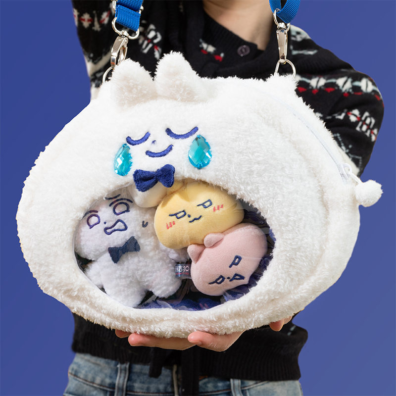 推し活グッズ もふもふ涙猫の推しポーチバッグ