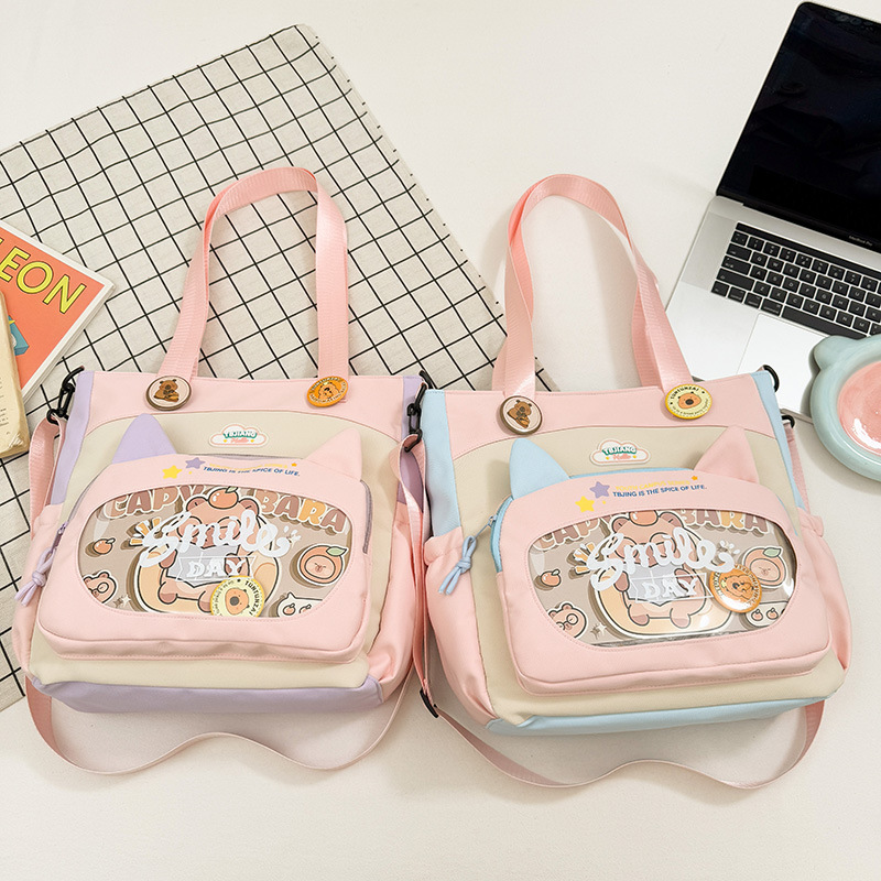 推し活グッズ くまモチーフ 透明ポケット付きトート