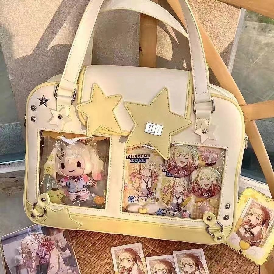 推し活グッズ 星型飾り付き透明窓ショルダーバッグ