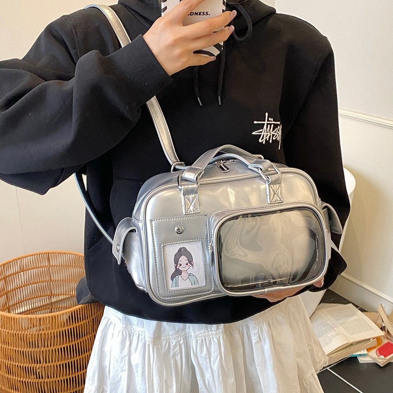 推し活グッズ 推し活透明ポケット付き2wayショルダーバッグ