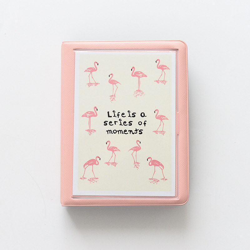 推し活グッズ フラミンゴ柄透明窓付き写真収納ケース