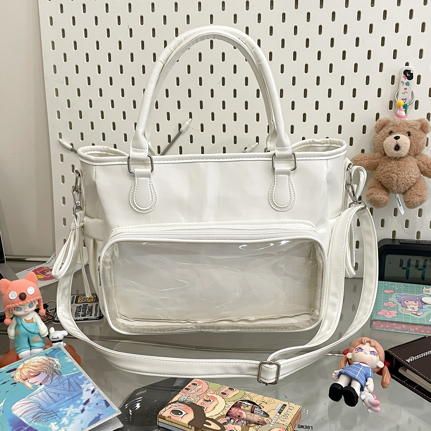 推し活グッズ 透明ポケット付き推し活フレンドバッグ
