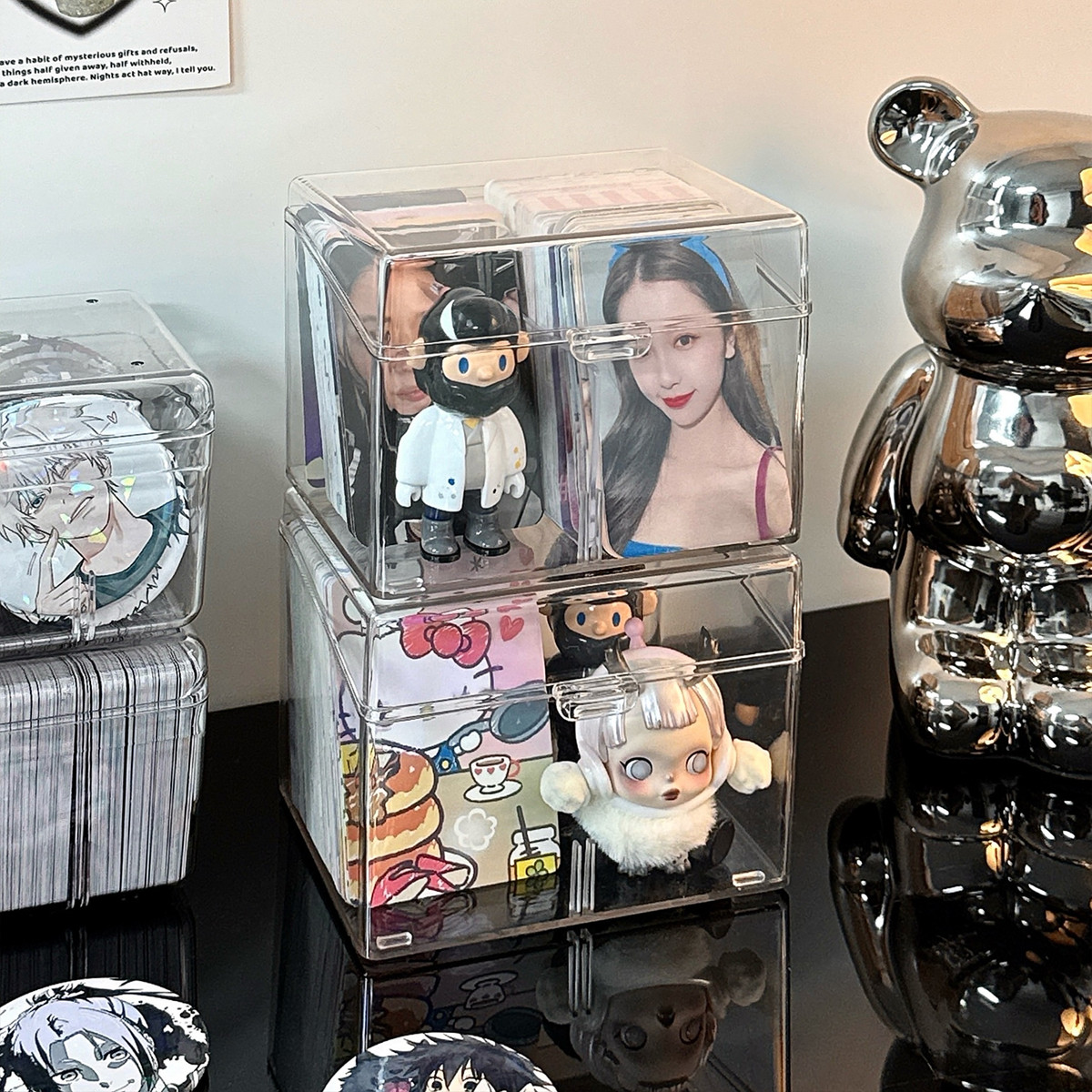 推し活グッズ 積み重ね可能な透明プロマイドケース