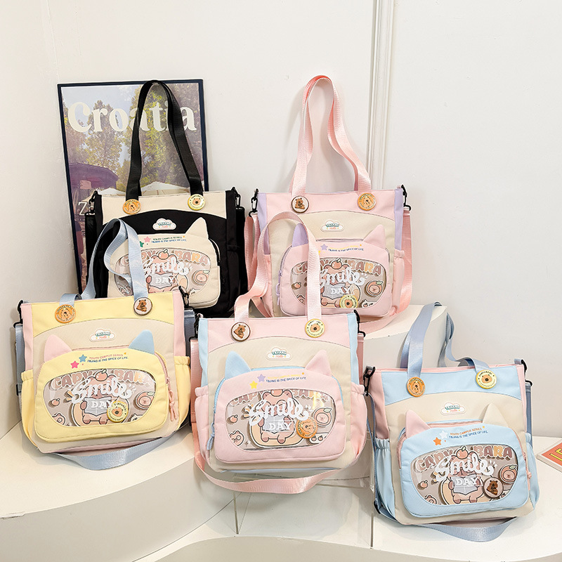 推し活グッズ くまモチーフ 透明ポケット付きトート