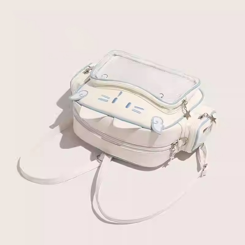 推し活グッズ ねこ顔メッシュポケットリュック