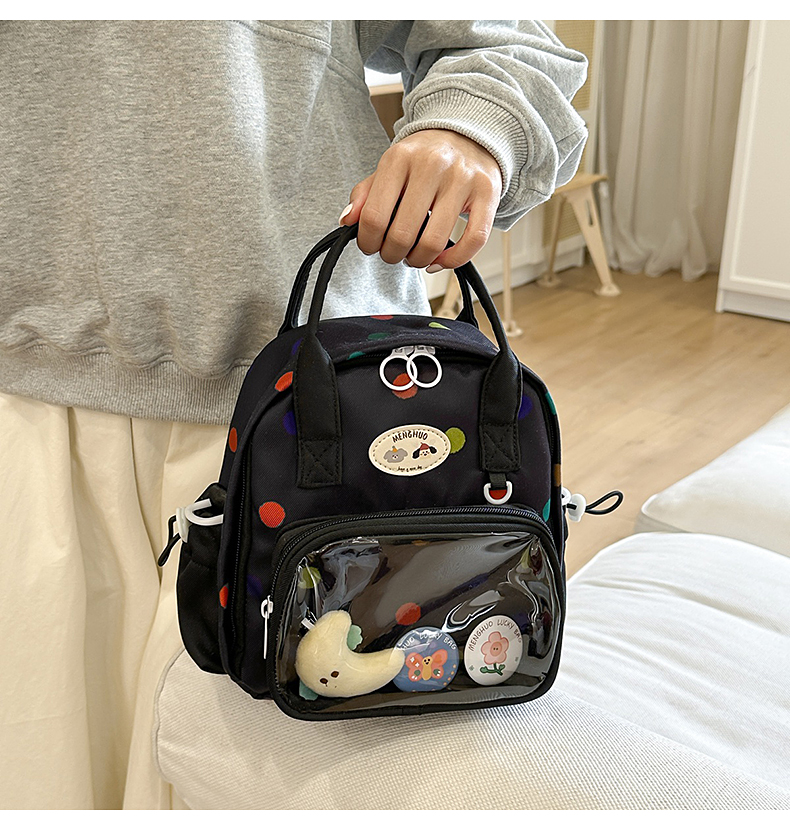 推し活グッズ 透明ポケット付き推しぬいぐるみ収納リュック