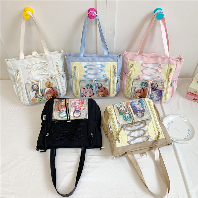 推し活グッズ 推しキャラ透明ポケットトートバッグ