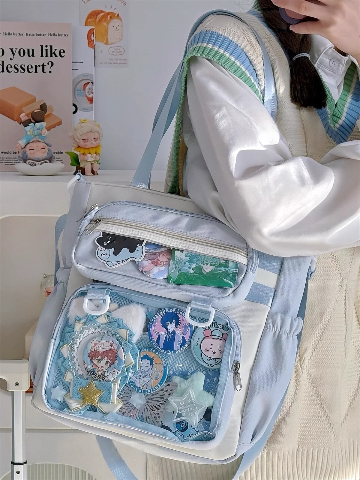 推し活グッズ メッシュポケット付き推し活バッグ