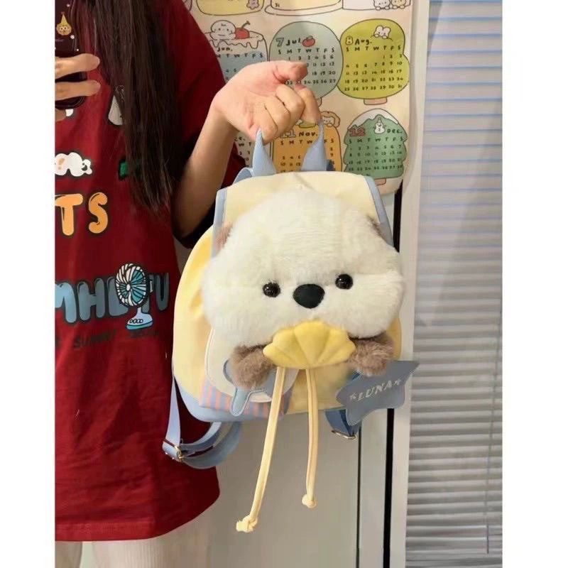 推し活グッズ もこもこ小動物 リボンポーチ付きデイパック