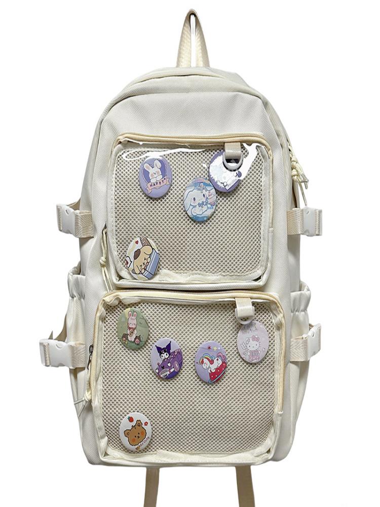 推し活グッズ メッシュポケット缶バッジ飾りリュック