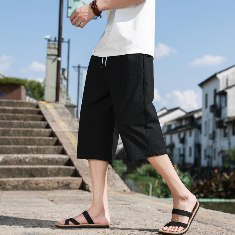 40 代 ファッション メンズ 涼やか七分丈リラックスパンツ