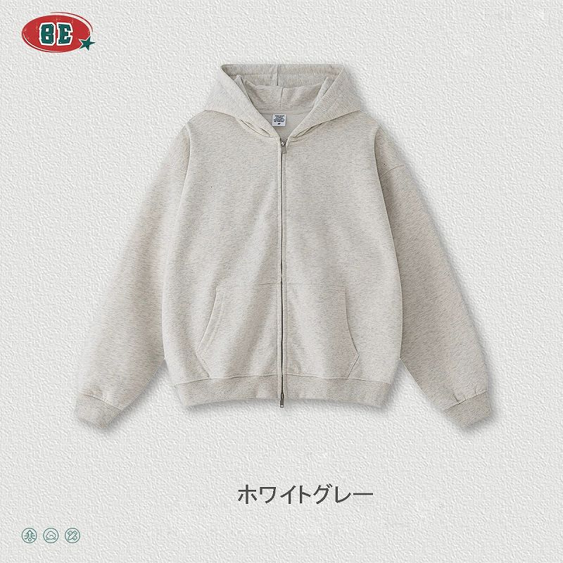 40 代 ファッション メンズ 洗練無地パーカー 大人の定番 ジップアップ 全7色 2025新作