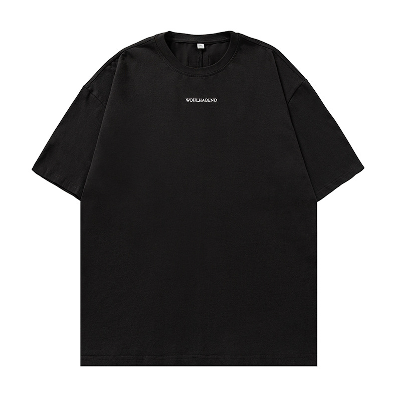 40 代 ファッション メンズ バックロゴ入り ラウンドネック Tシャツ 男女兼用 全3色