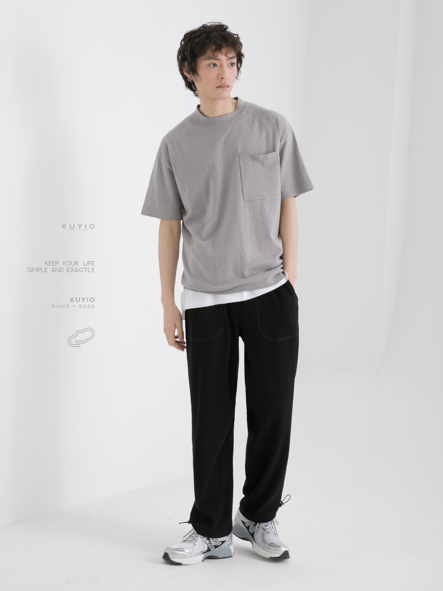40 代 ファッション メンズ 洗練ポケット付き重ね着風Tシャツ