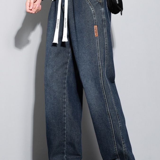 40 代 ファッション メンズ 余裕シルエット デニムワイドパンツ