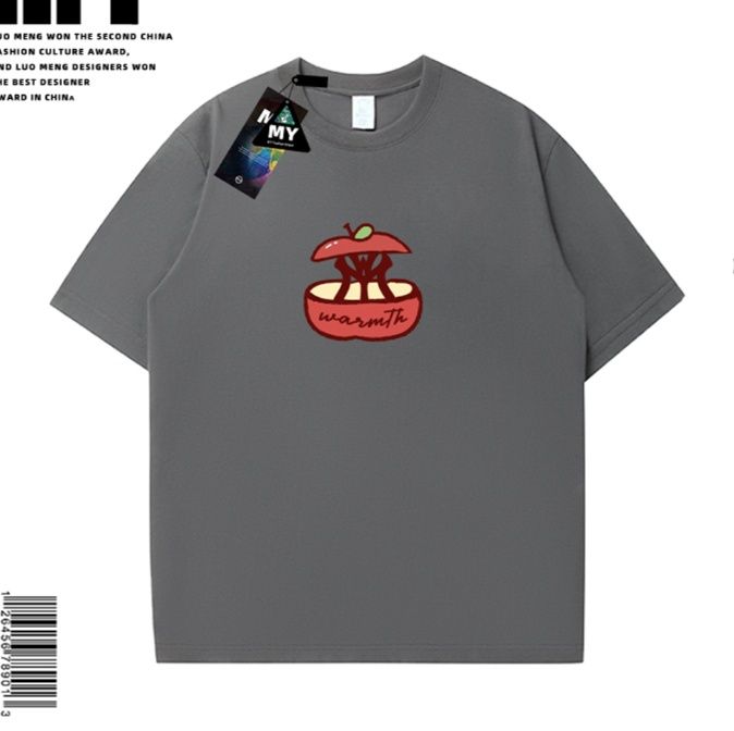 40 代 ファッション メンズ 大人のりんごモチーフ半袖Tシャツ