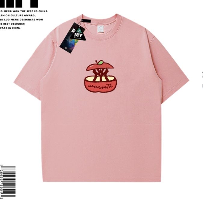 40 代 ファッション メンズ 大人のりんごモチーフ半袖Tシャツ