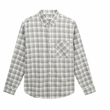 40 代 ファッション メンズ 格子柄くつろぎ七分袖シャツ