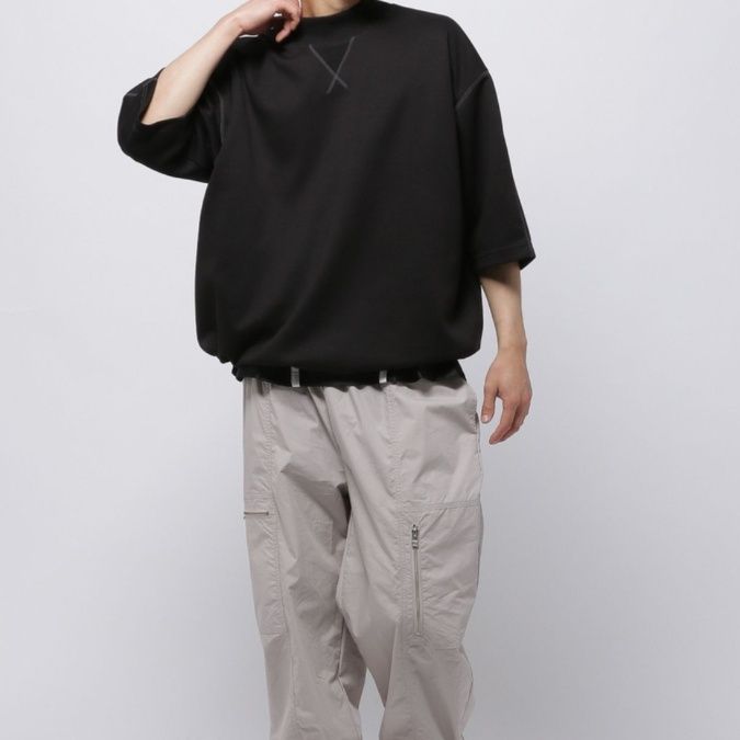 40 代 ファッション メンズ クロスステッチ モックネックカットソー