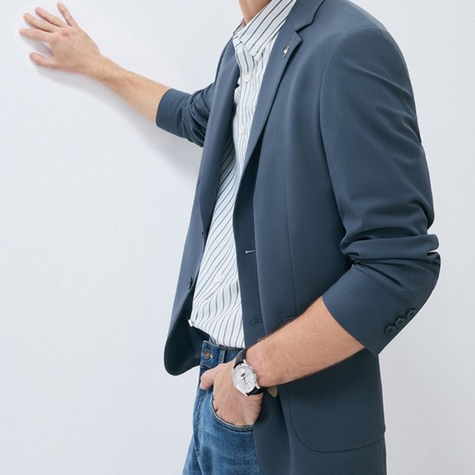 40 代 ファッション メンズ 洗練平驚領型ビジネスジャケット