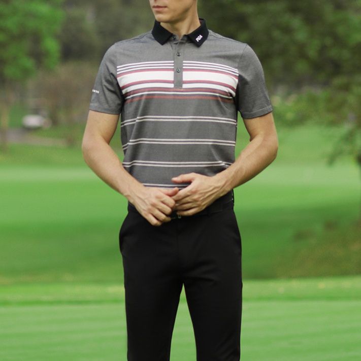 40 代 ファッション メンズ スポーティ ボーダー ポロシャツ