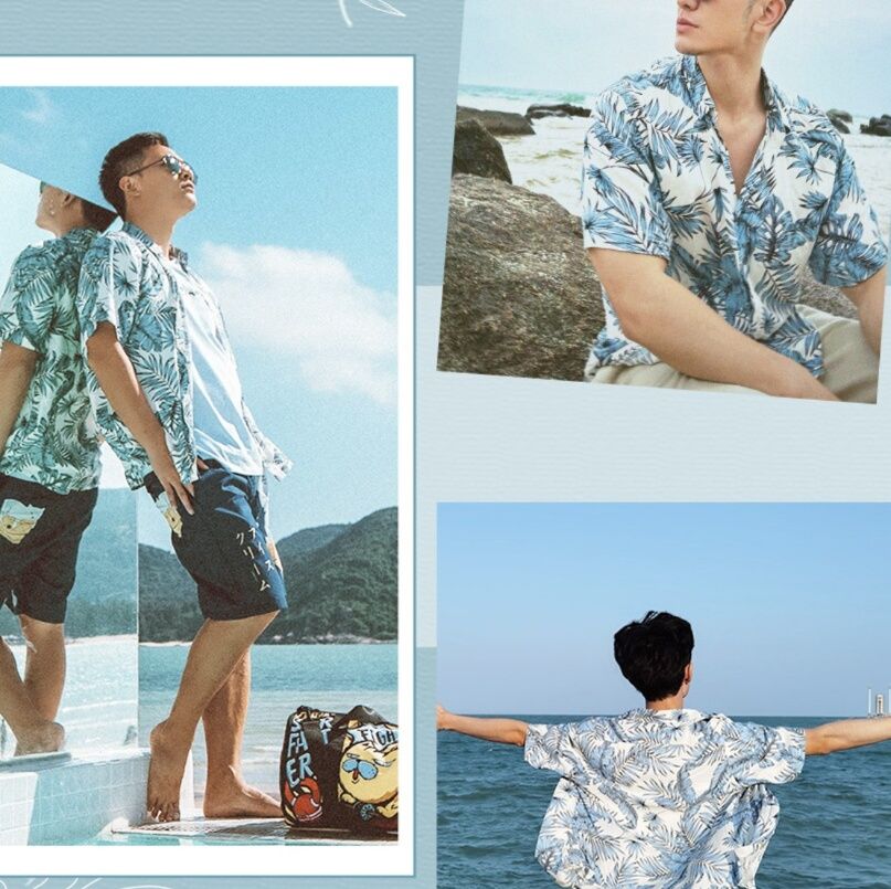40 代 ファッション メンズ 南国リゾート風アロハシャツ