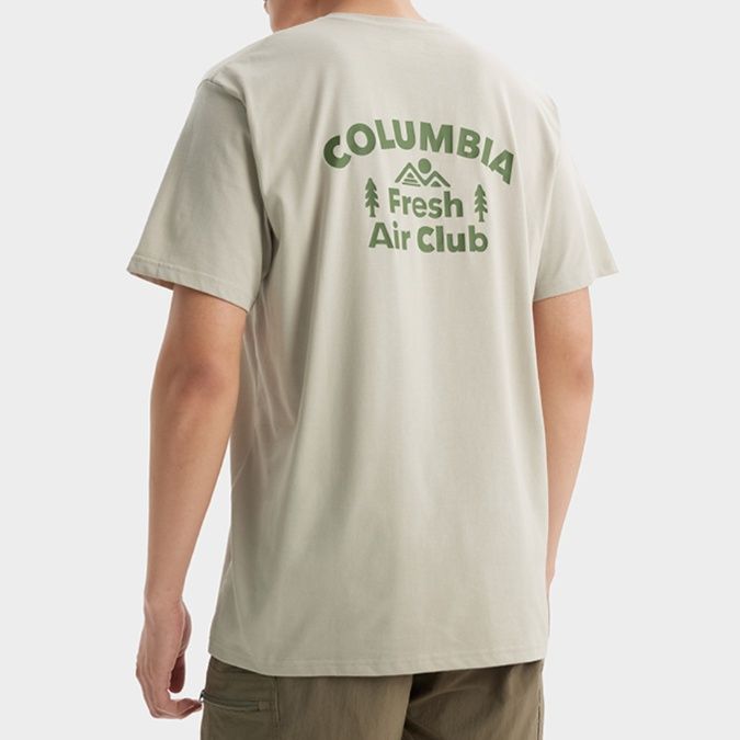 40 代 ファッション メンズ アウトドア風景バックプリントＴシャツ